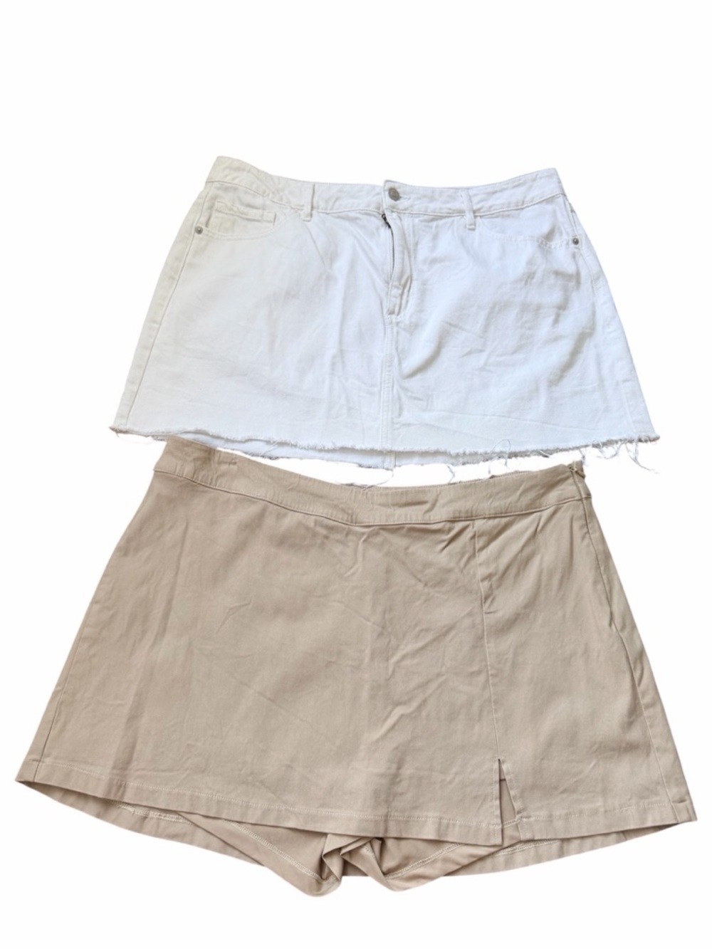 DYNAMITE & GARAGE Skirt & Skort Lot Bundle X 2 Women’s Size XL Neutral Colours